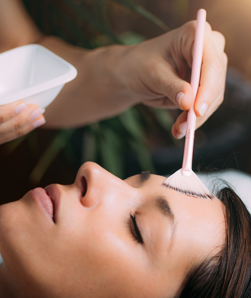 Photo of a woman getting a chemical peel