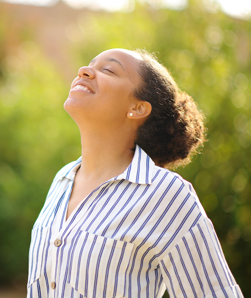 Photo of a woman feeling refreshed