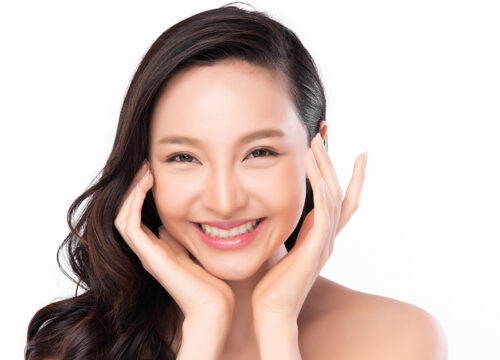 Photo of a happy woman with great skin