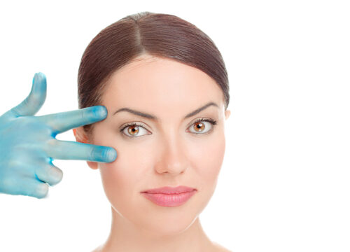Photo of a woman about to get a lower blepharoplasty