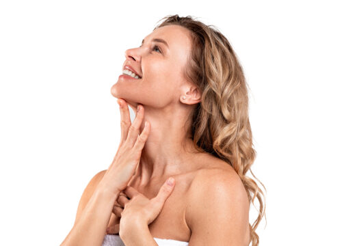 Photo of a woman with a smooth neck